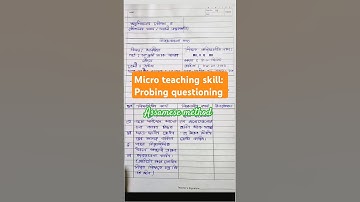 Micro teaching skill:- Probing questioning|| Assamese method || #microteachinglessonplan #lessonplan