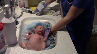 BABY ELIJAH - First Bath After Being Born!! =)