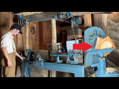 Firing up the antique Pattern Maker's Lathe