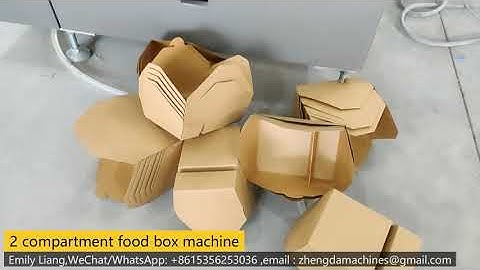 Two compartment paper lunch box making machine take away kraft food container tray machine