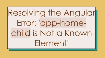 Resolving the Angular Error: 