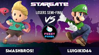 SmashBros! (Lucas) vs Luigikid64 (Luigi) - Losers Semis - STARGATE #67