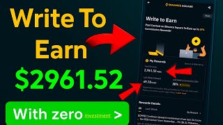 WRITE TO EARN [$20+ PER DAY WITH $0 INVESTMENT] ON BINANCE SQUARE