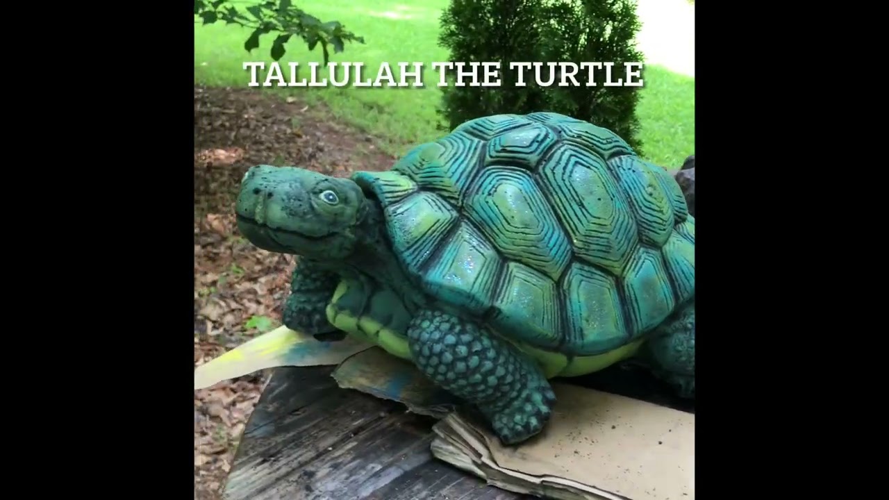 I Painted this Concrete Turtle for my garden ! I Love Her!