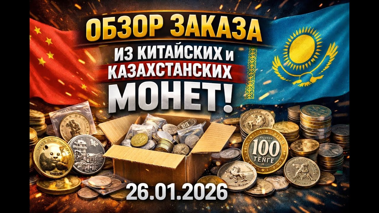 Обзор заказа с казахстанскими и китайскими монетами от 28.01.2026