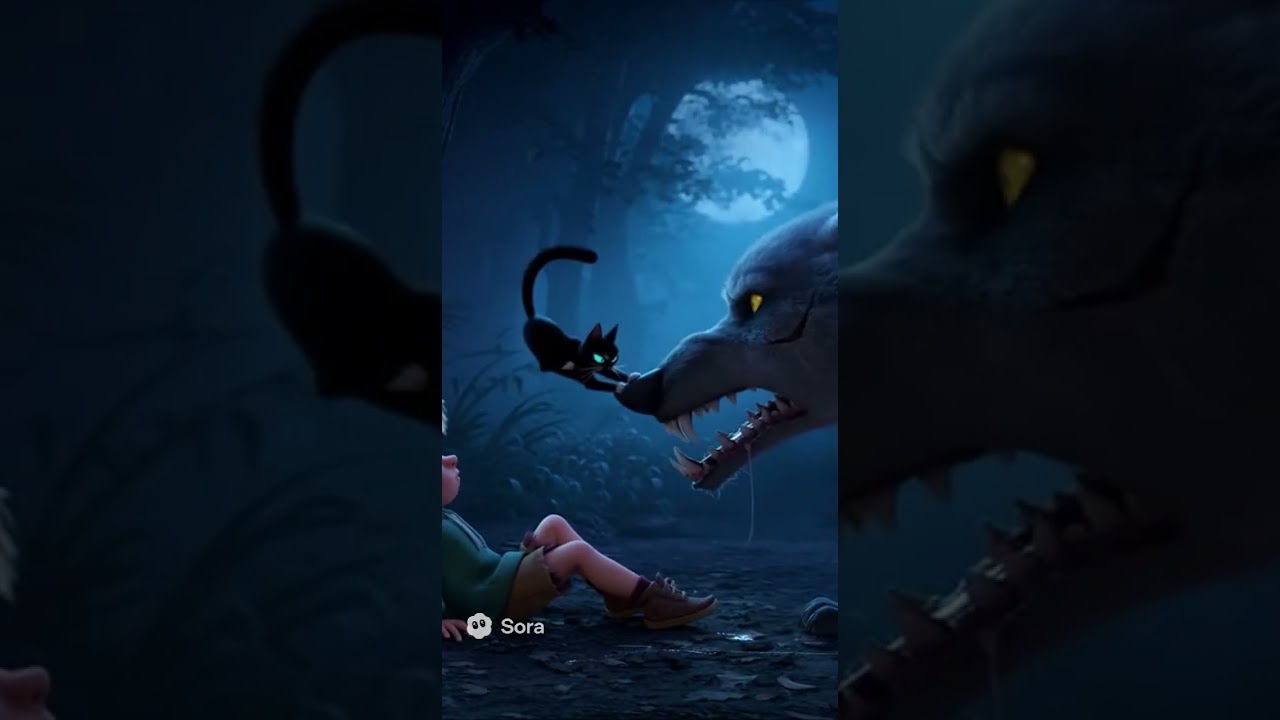 Dark animated cinematic scene