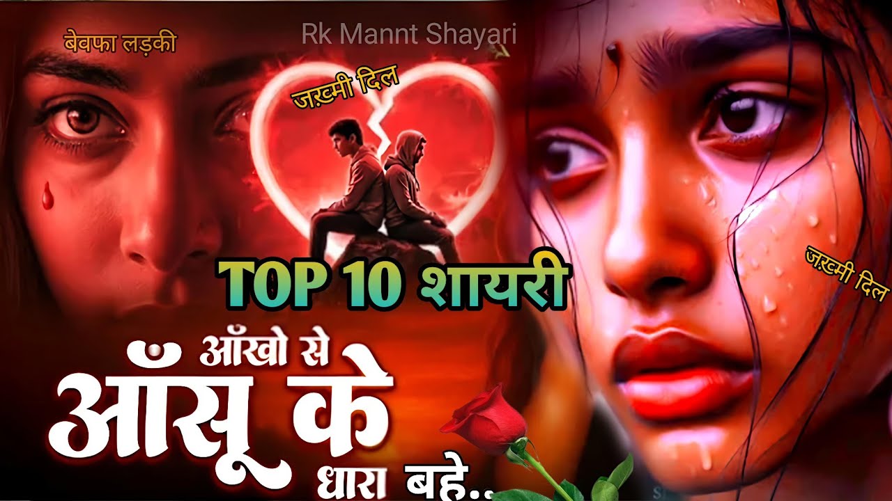 Top 10 शायरी 😭 आँखों से आंसू की धारा बहे |🥀बहुत ही दर्दनाक शायरी जो आपके 💔गम को काम करदेगा ❤️