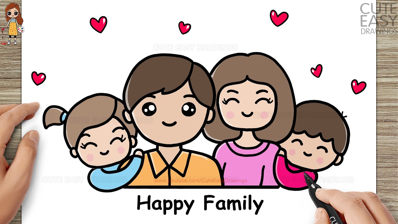 Happy family together, sketch for your design - Stock Illustration  [71357368] - PIXTA