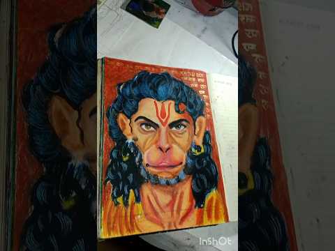Hanuman ji drawing with Oil Paste #shorts#hanumanji #art #drawing l