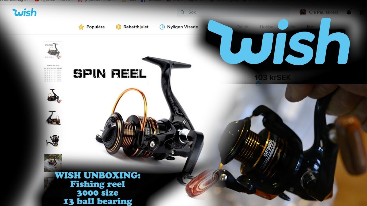 WISH UNBOXING fishing reel 3000 size 13 ball bearing YouTube