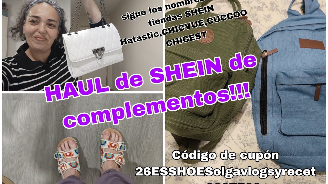 SHEIN complementos👛 sigue las tiendas CHICVUE,CUCCOO CHICEST Cupón 26ESSHOESolgavlogsyrecetas8297588