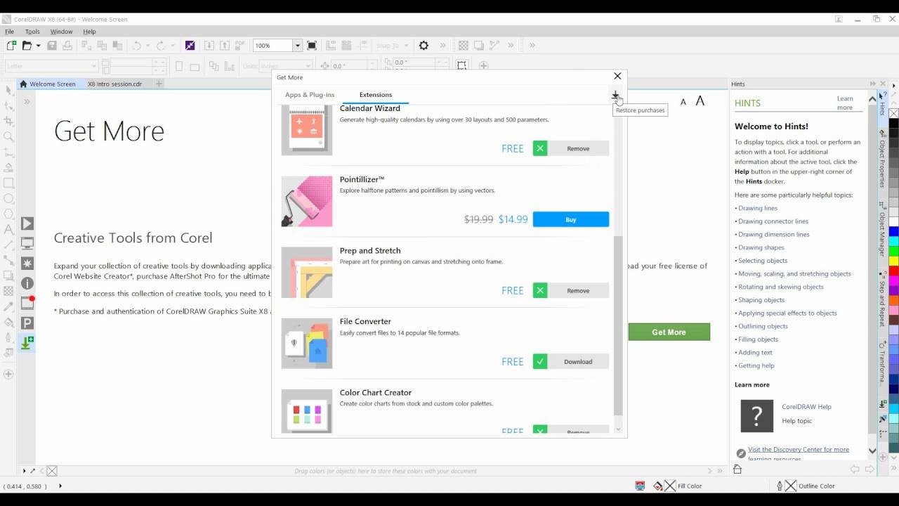 How To Get Apps Plug Ins And Extensions For Coreldraw X8 Youtube