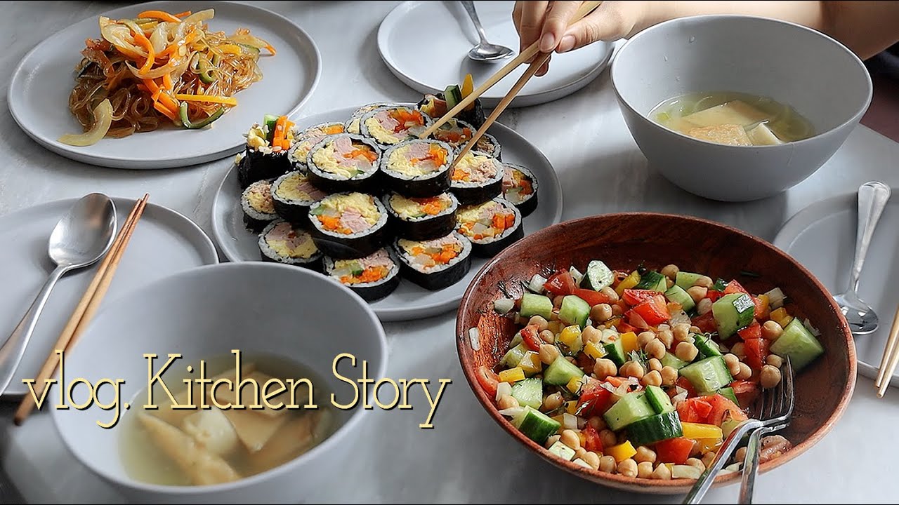 Кимбап в Нью-Йорке🥗Салат из нута, тунца и ветчины Кимбап