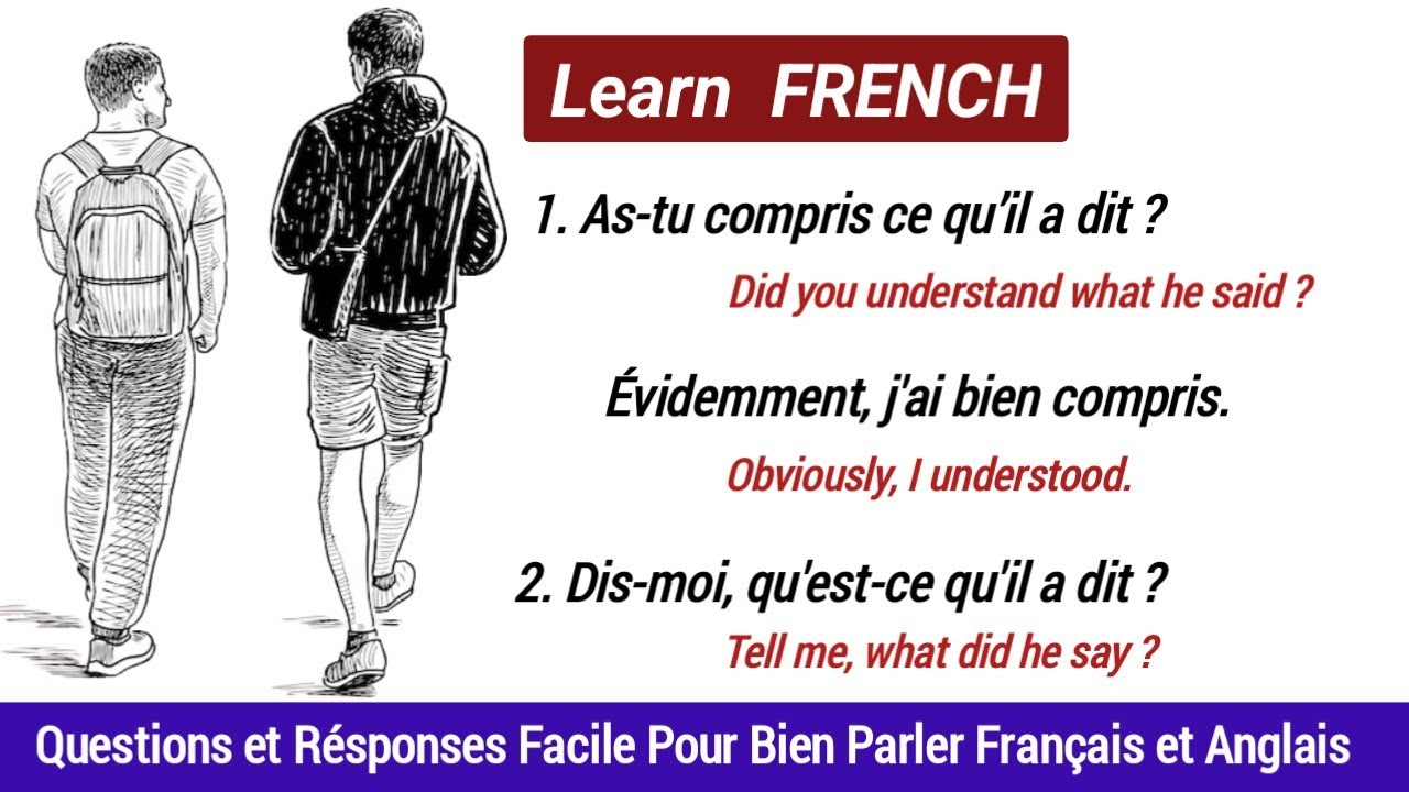 Questions et Résponses Facile Pour Bien Parler Français et Anglais ...