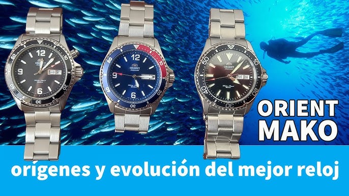 ✨Reloj Orient de hombre Mako II FAA02002D9 automático en acero y azul.