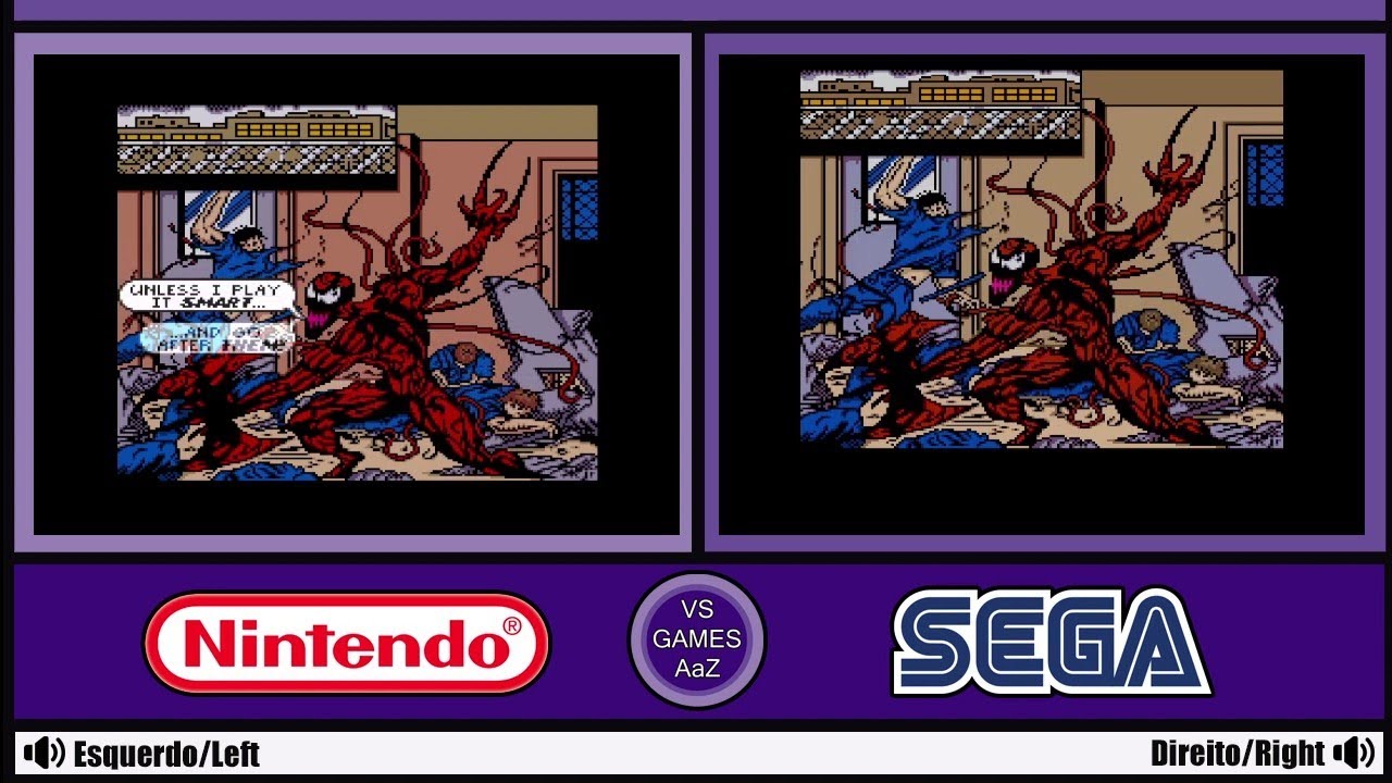 Spider-Man & Venom: Maximum Carnage (Super Nintendo VS Sega Genesis)side by side comparison