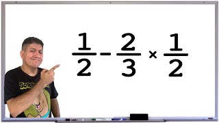 1/2 - 2/3 x 1/2 = ❓ FRAÇÕES PARA CONCURSOS - Prof Robson Liers - Mathematicamente