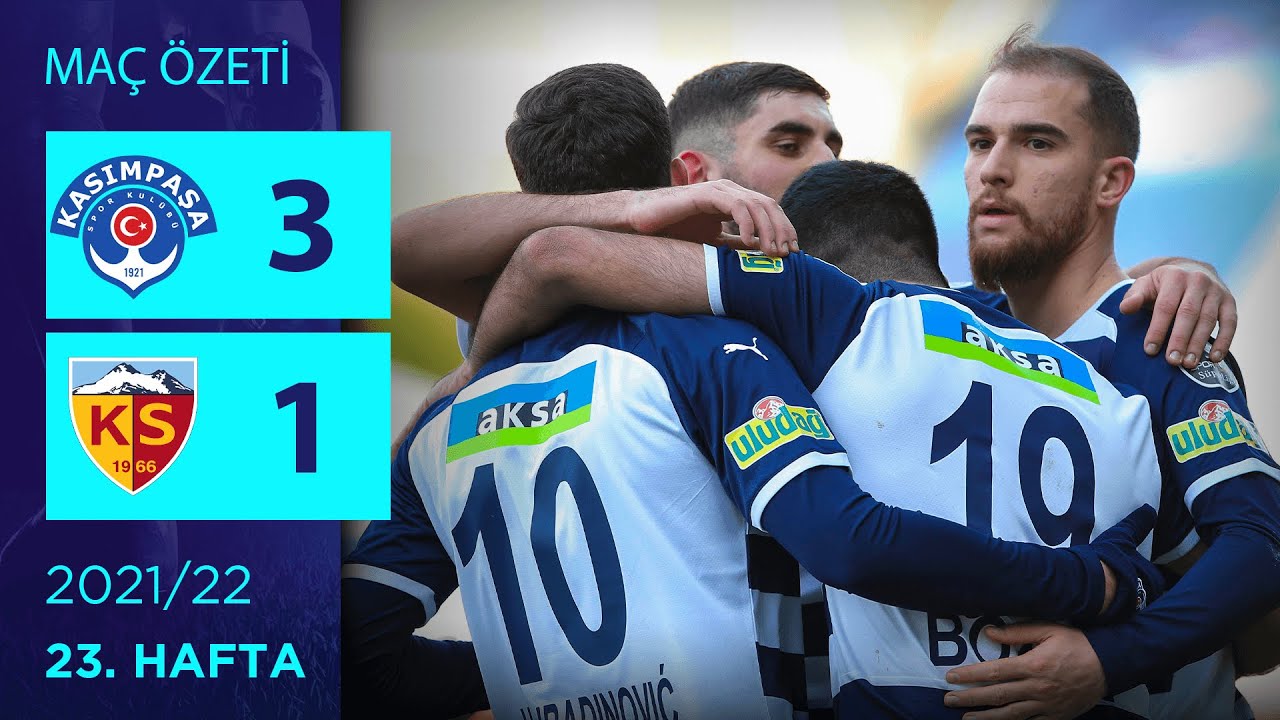 2021-2022 Süper Lig KASIMPAŞA - KAYSERİSPOR 3-1 Maç Özeti