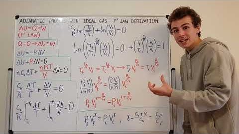 Adiabatic Process with Ideal Gas - First Law of Thermodynamics Derivation (Integration, Natural Log)