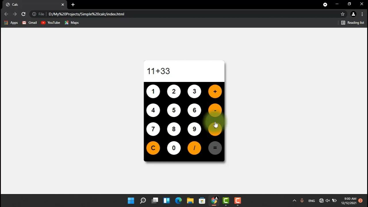 Simple Calculator Design using HTML CSS and JavaScript Project - YouTube