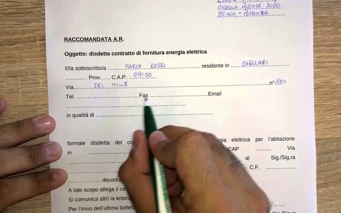 Modulo disdetta enel decesso intestatario youtube Chiudere contatore enel