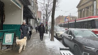 'Significant' Snowfall Hits Toronto | Queen Street East Snowfall Walking Tour (Mar 22, 2024)