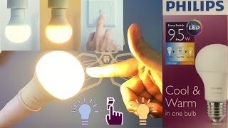 Philips Lampu LED 9.5w Bohlam Scene Switch 9.5 Watt (2 in 1 color) bulb. 