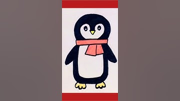 How to draw a penguin with number 2|easy penguin drawing #Shorts #Art #Drawing #hacks