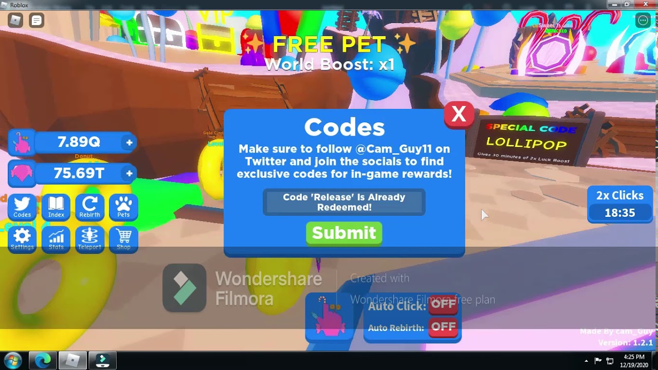 Free Pet Candy Clicking Simulator Codes YouTube