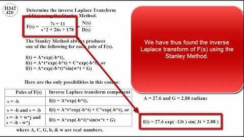 H342420 - Inverse Laplace Transform - Stanley Method - 3rd