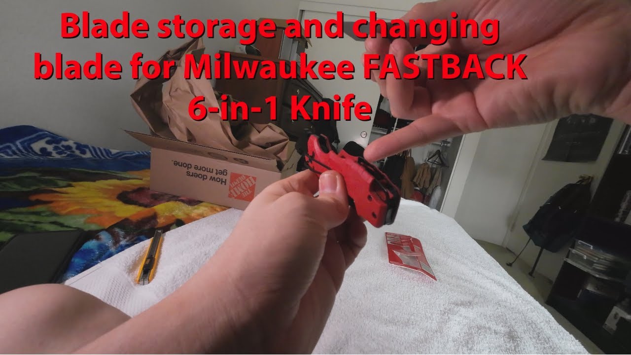 Blade storage and changing blade for Milwaukee FASTBACK 6in1 Knife