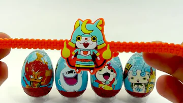 Yokai Watch Jibanyan Whisper Komasan Play Doh Eggs Youkai 妖怪ウォッチ Surprise Egg and Toy Coll