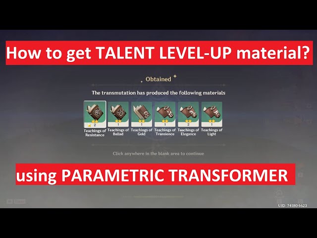 Talent Level Up Materials