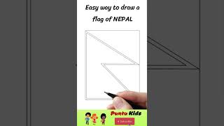flag of nepal || how to draw nepal flag || @PuntuKids #shorts #shortsfeed #viral