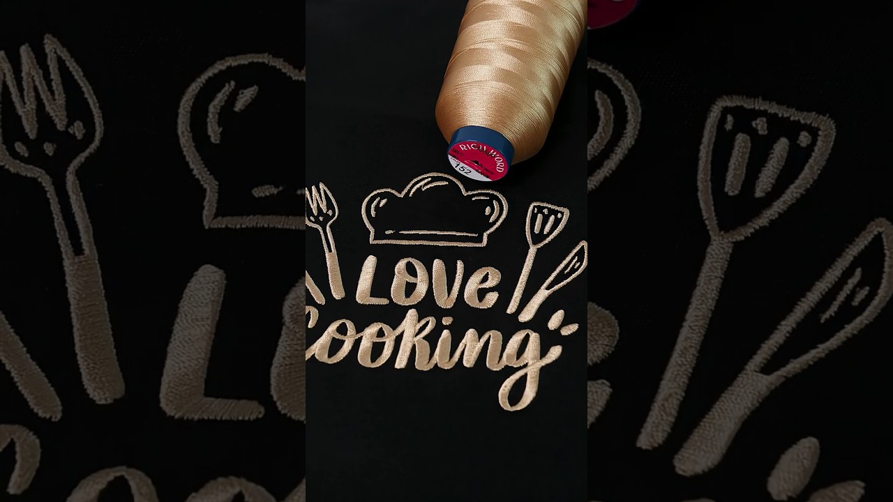 Embroidering this cute design on an apron makes every meal special. Do you want one? 