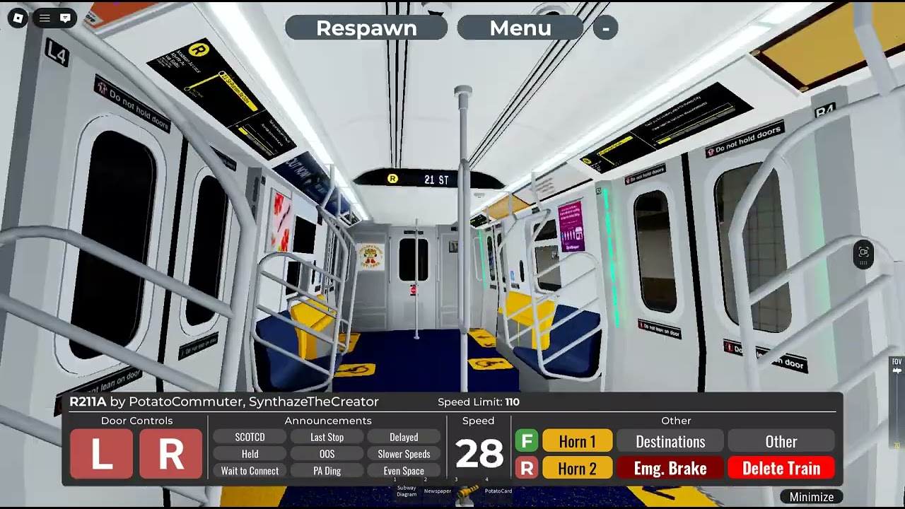 PTA subway: R211 train drive!