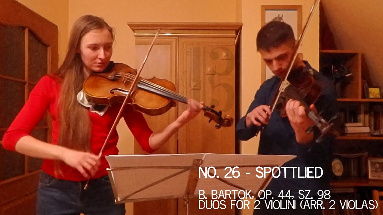 No. 26 - Spottlied - B. Bartok,  44 Duos for Two Violins ( arr. 2 violas ) #Viola #Duet