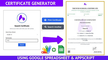 How to Make a Dynamic Student Certificate Web App using Google App Script & Spreadsheet | C43