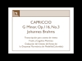 Capriccio G Minor Op.116,nº3. Johannes Brahms