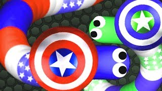 Slither.io Captain America Hunting THE BIGGEST SNAKE (Slitherio Funny/Best Moments)