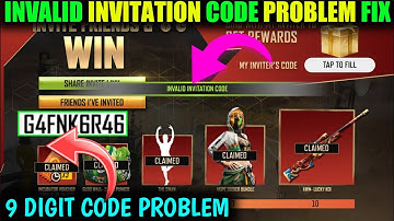 Invite And Win Event Invalid Invitation Code Problem Solve | ff Invite & Win Event | ff New Event
