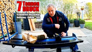 Geballte 7 Tonnen Druck - Scheppach Holzspalter HL 760 LS - Unboxing -Aufbau - Test 😎 AddiHabibi