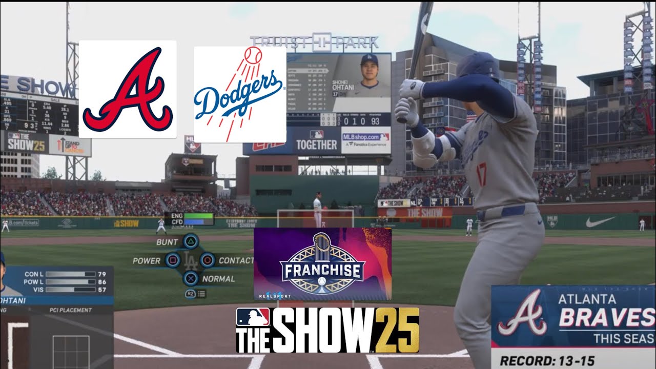 MLB The Show 25 Dodgers VS Braves DODGERS ON FIRE 🔥 Franchise Gameplay ...