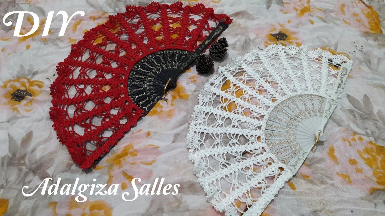 💄 Leque em Crochê para uso pessoal e decoração passo a passo completo e fácil ideal para iniciante