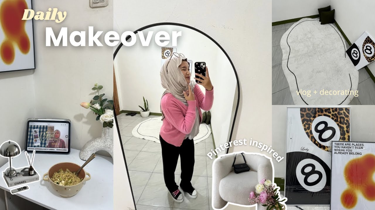 Daily aesthetic makeover 🐆| “living room” with daily vlog *pinterest inspired