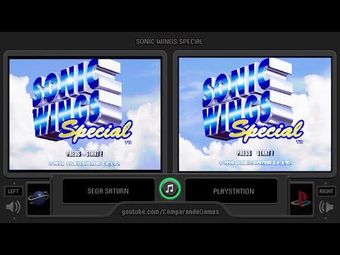 Sonic Wings Special (Sega Saturn vs Playstation) Side by Side Comparison