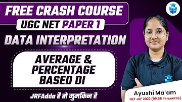 UGC NET Paper 1 Data Interpretation | Average & Percentage Based DI | Ayushi Mam JRFAdda
