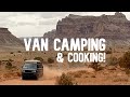 Van Camping Utah's Remote Desert Firebox Stove Cooking & Canyon Exploring Family Fun.