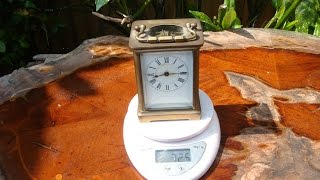Vintage Old  French  Platform Escapement  Carriage Mantle Clock  Needs Service