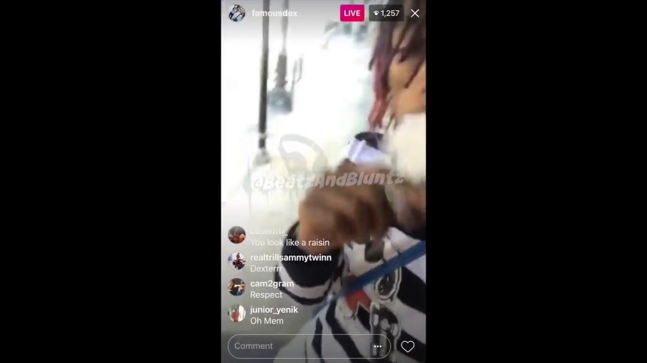 Famous Dex out in Chicago at the bus stop passing out money 💰